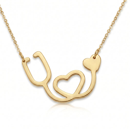 Stethoscope Silhouette [Gold] | Necklace