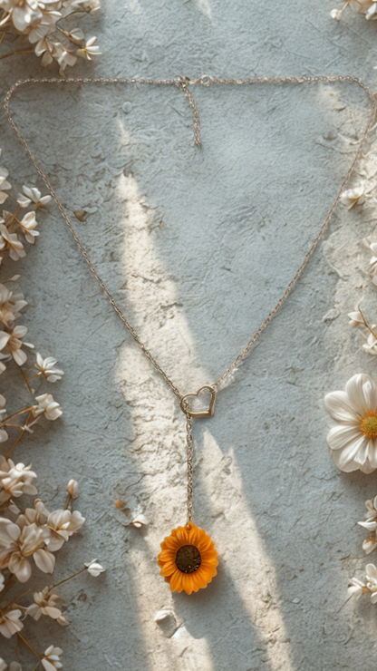 Sunflower Love Lariat Necklace