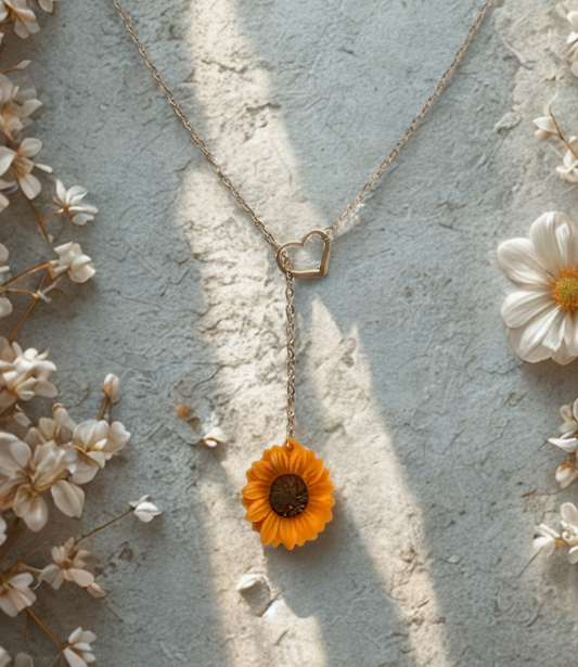 Sunflower Love Lariat Necklace