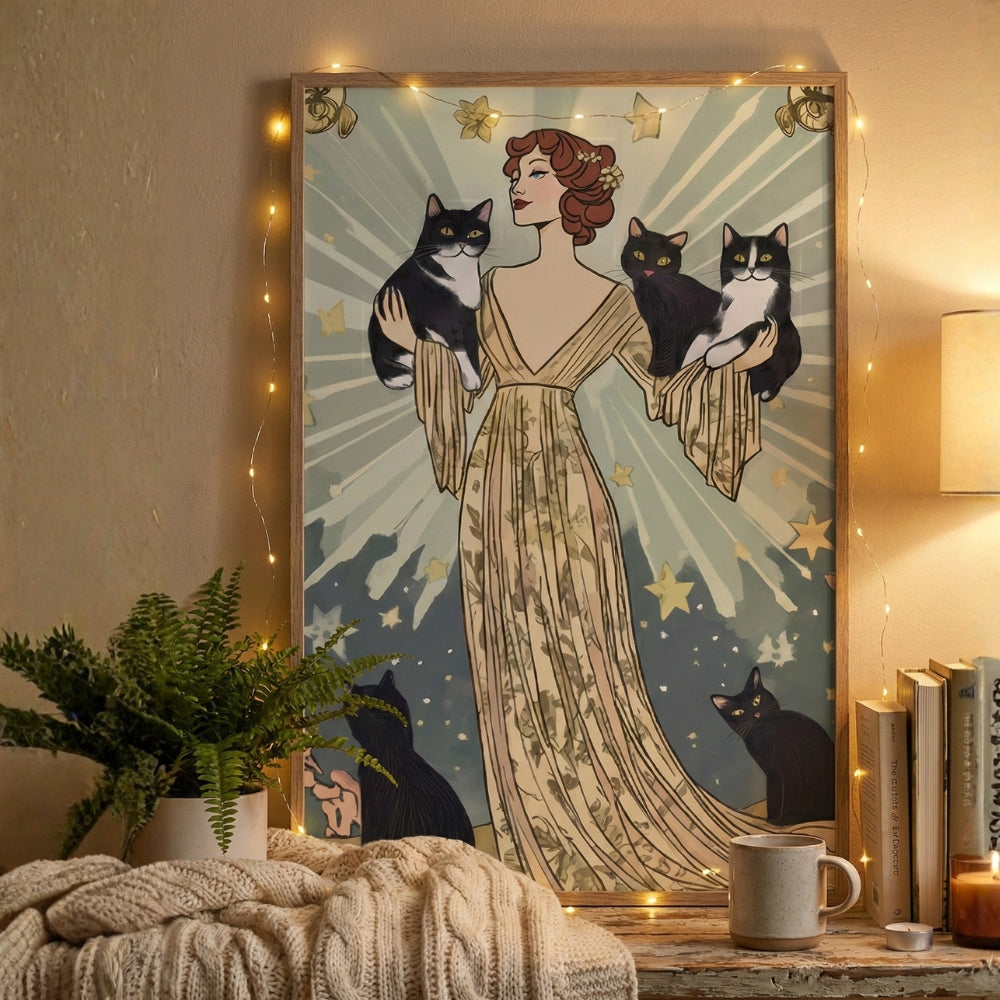 La Dame aux Chats | Impression sur toile