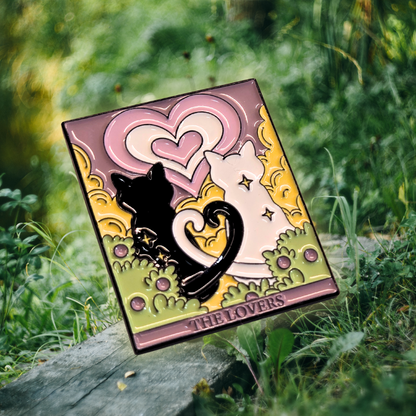 "The Lovers" Cat Tarot Card | Collectible Pin