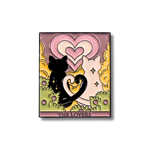 "The Lovers" Cat Tarot Card | Collectible Pin