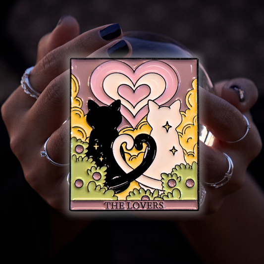 "The Lovers" Cat Tarot Card | Collectible Pin