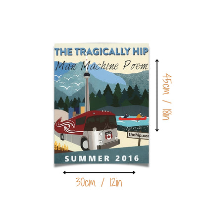 The Tragically Hip Man Machine Poem 2016 Tour Poster | Canvas Art Print