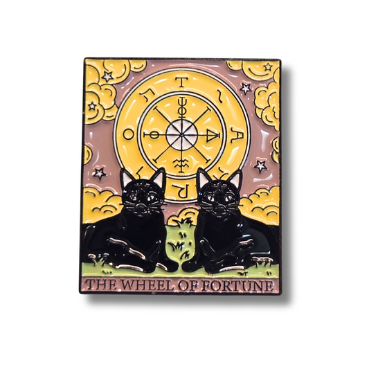 "The Wheel of Fortune" Cat Tarot Card | Collectible Pin