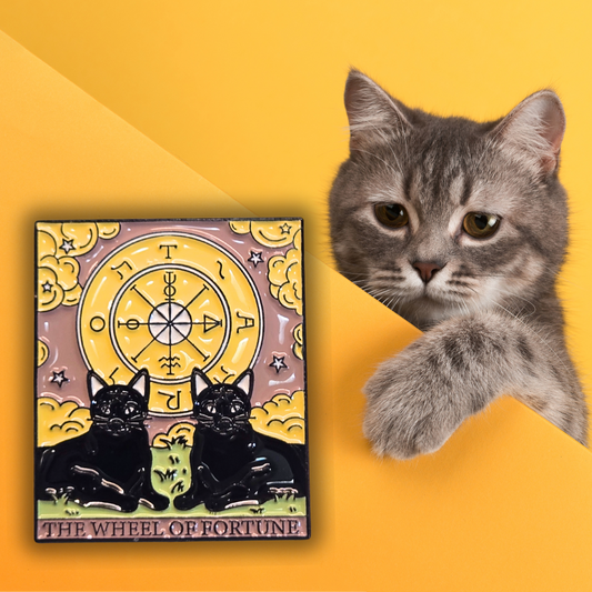 "The Wheel of Fortune" Cat Tarot Card | Collectible Pin