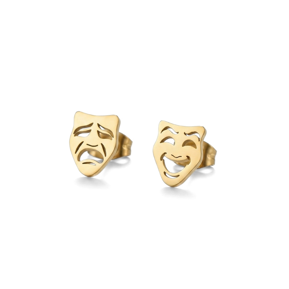 Theatre Mask Silhouette Studs | Earrings
