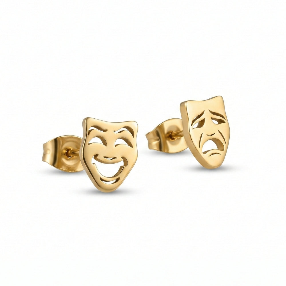 Theatre Mask Silhouette Studs | Earrings