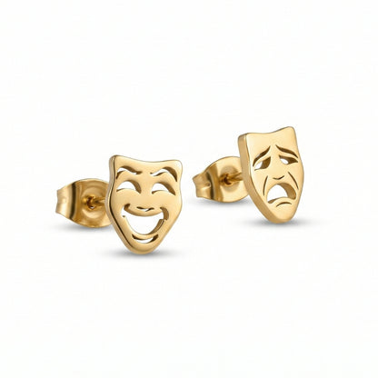 Theatre Mask Silhouette Studs | Earrings