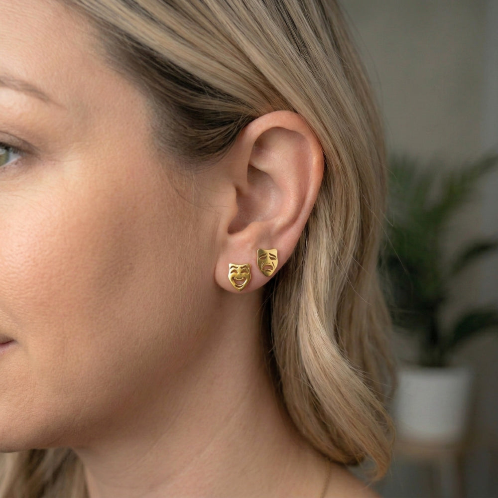 Theatre Mask Silhouette Studs | Earrings