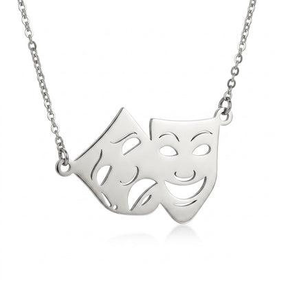 Theatre Mask Steel Pendant | Necklace