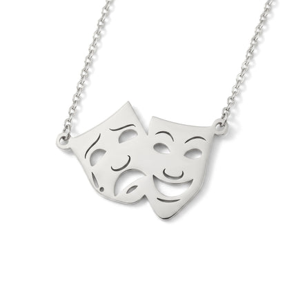 Theatre Mask Steel Pendant | Necklace
