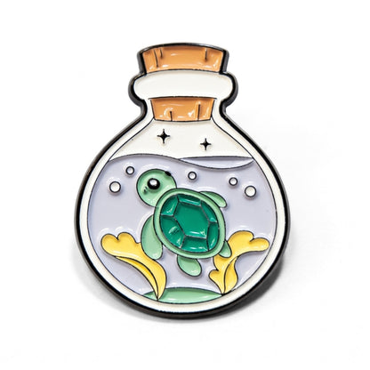 Tiny Turtle in a Bottle | Collectible Pin