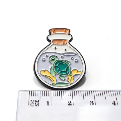 Tiny Turtle in a Bottle | Collectible Pin