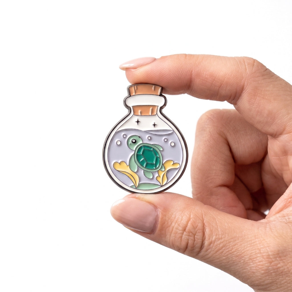 Tiny Turtle in a Bottle | Collectible Pin