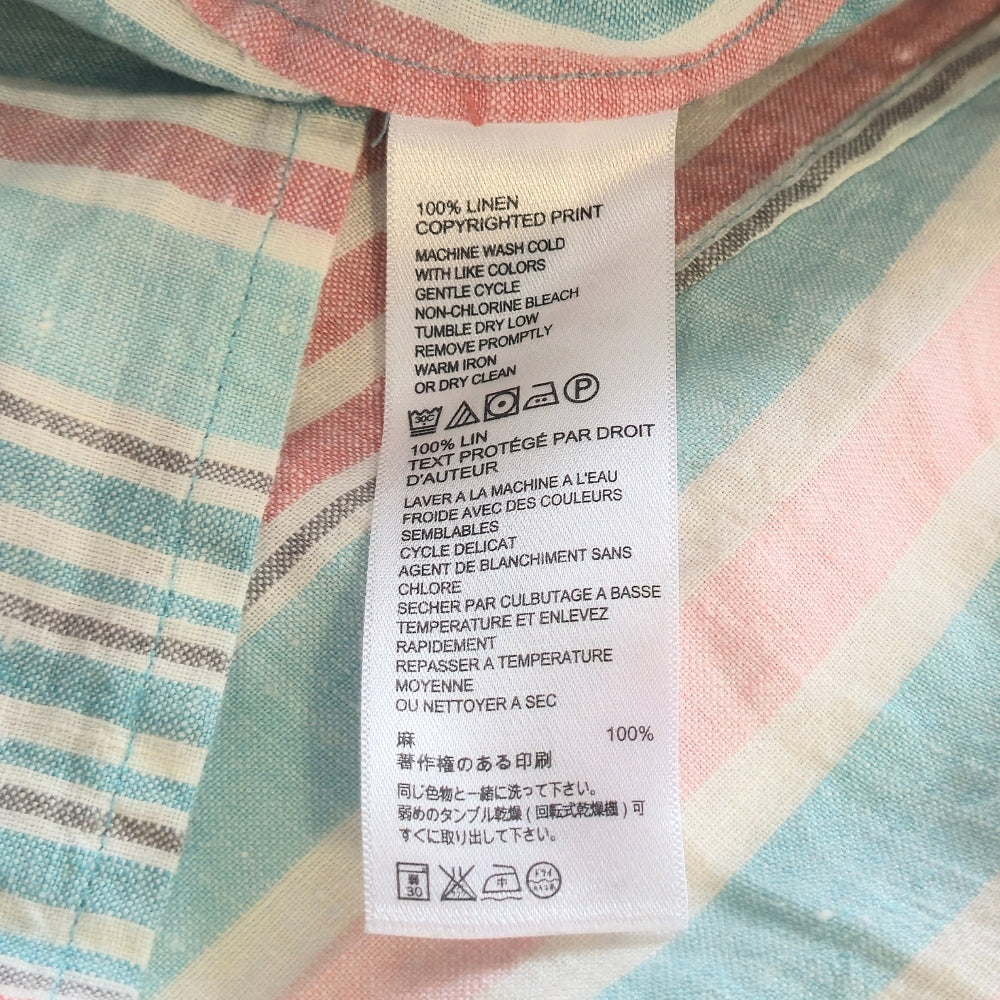 Tommy Bahama Women's Kohala Stripe 1/4 Zip Linen Tank Top Blouse [L]