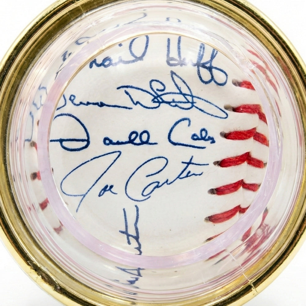 Vintage 1994 Toronto Blue Jays Team Replica Signed Baseball & Display Case