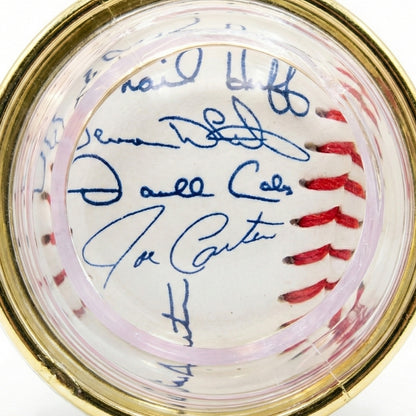 Vintage 1994 Toronto Blue Jays Team Replica Signed Baseball & Display Case