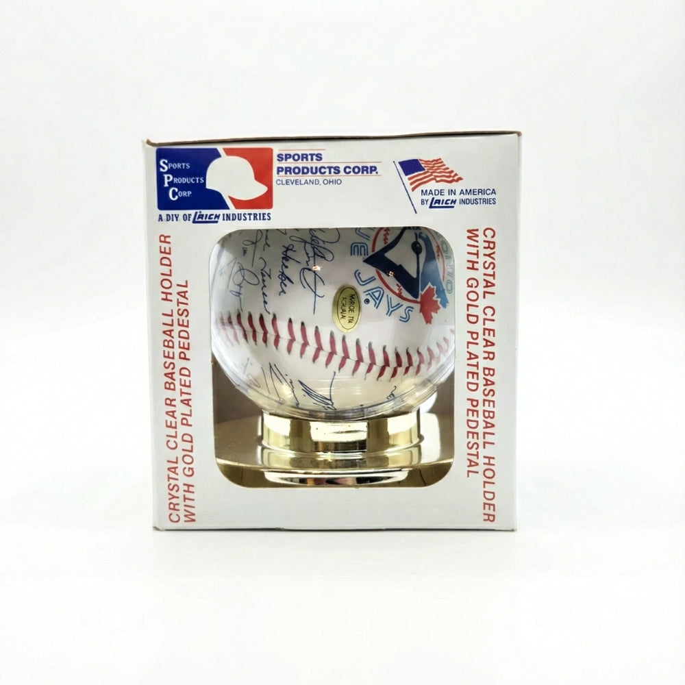 Vintage 1994 Toronto Blue Jays Team Replica Signed Baseball & Display Case