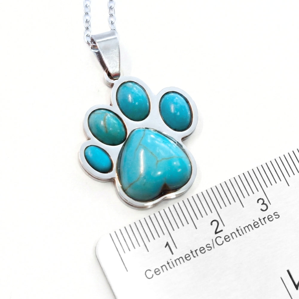 Turquoise Stone Paw | Necklace