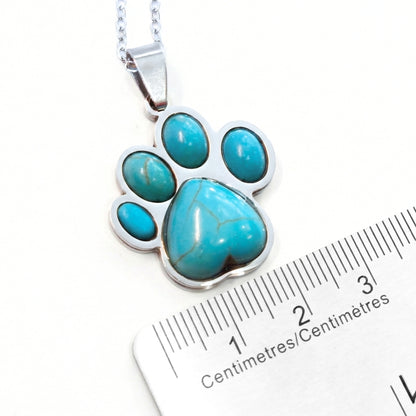 Turquoise Stone Paw | Necklace