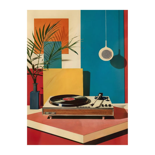 Vintage-Inspired Vinyl Record Player | Canvas Art Print