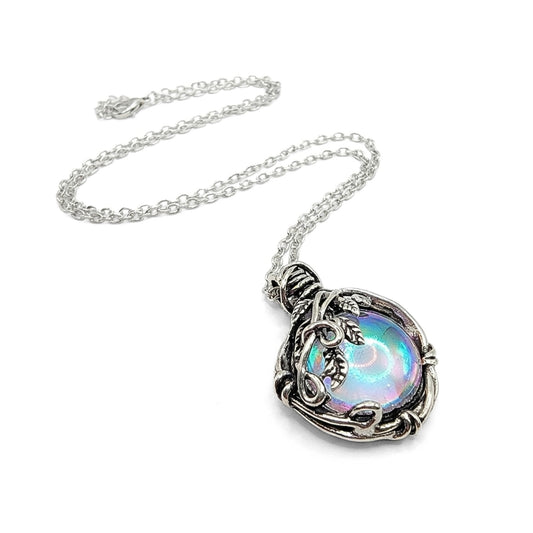 Vintage Aurora Glass Pendant | Necklace