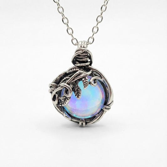 Vintage Aurora Glass Pendant | Necklace