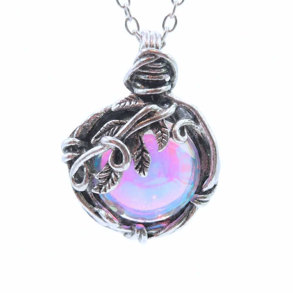 Vintage Aurora Glass Pendant | Necklace