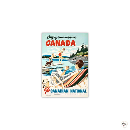 Vintage CN Rail Ad "Enjoy Summer in Canada" | Canvas Art Print