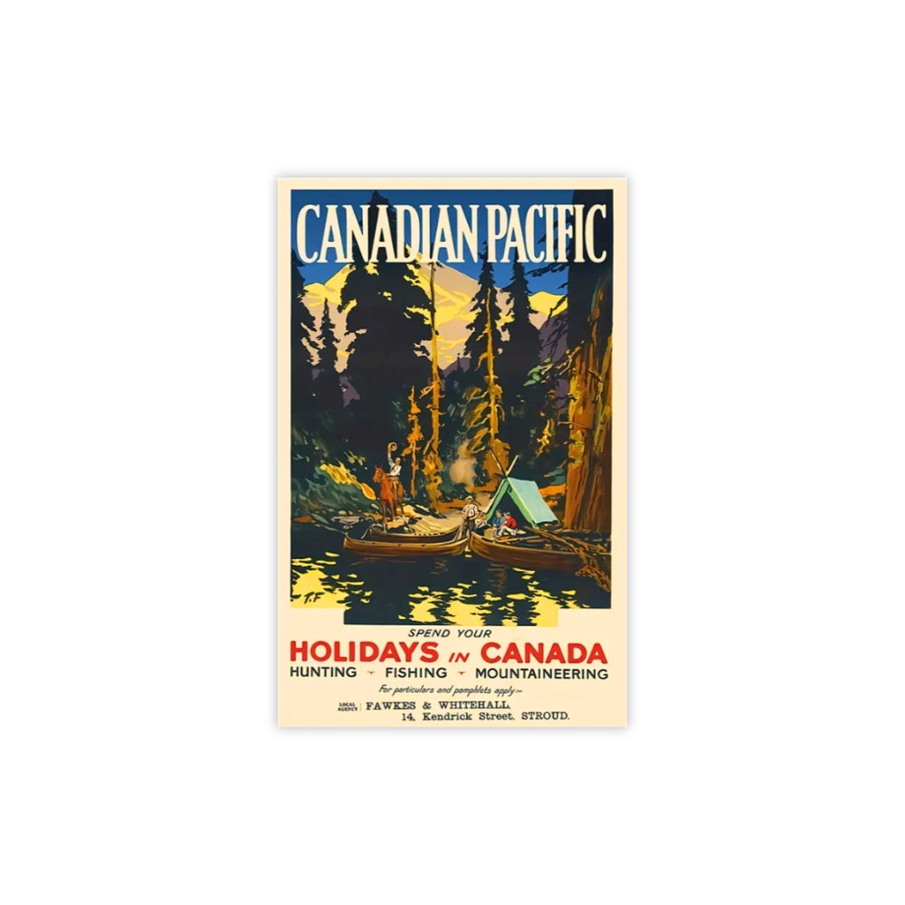 Vintage Canadian Pacific Railway Ad (Holidays in Canada) | Canvas Art Print