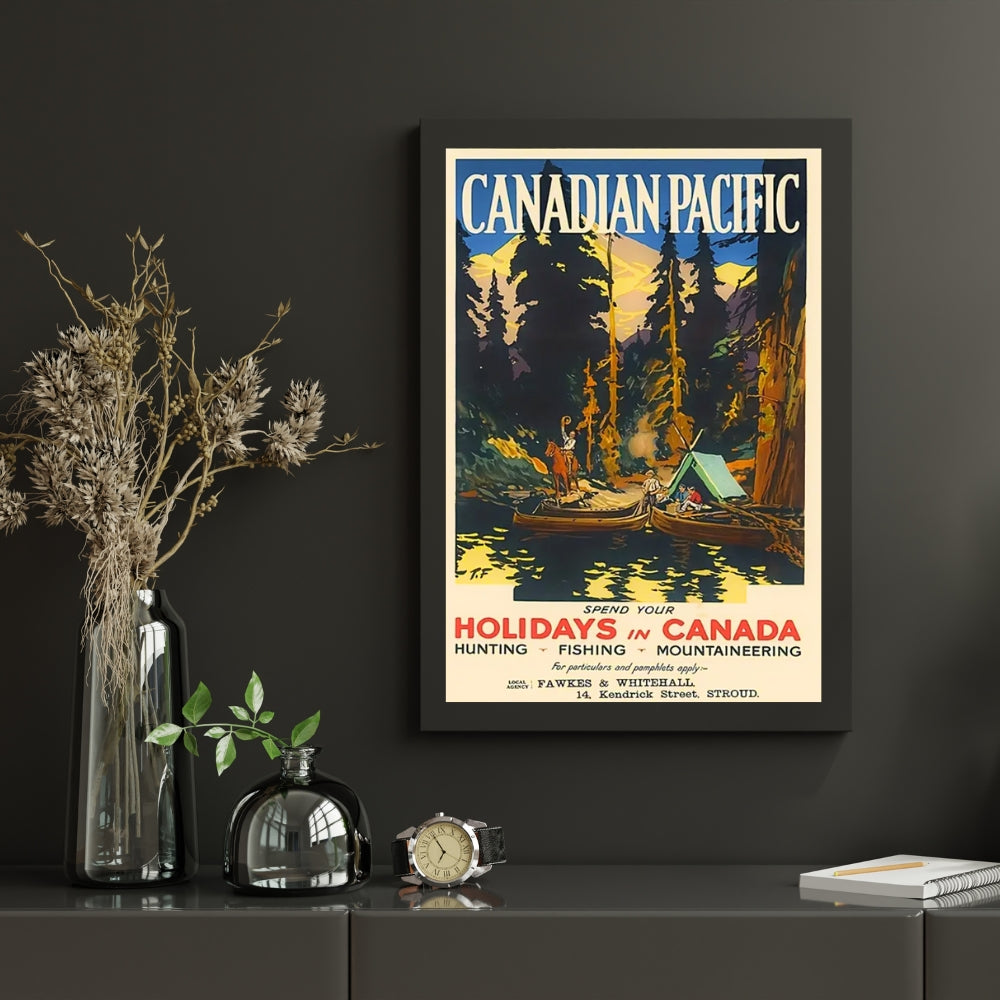 Vintage Canadian Pacific Railway Ad (Holidays in Canada) | Canvas Art Print