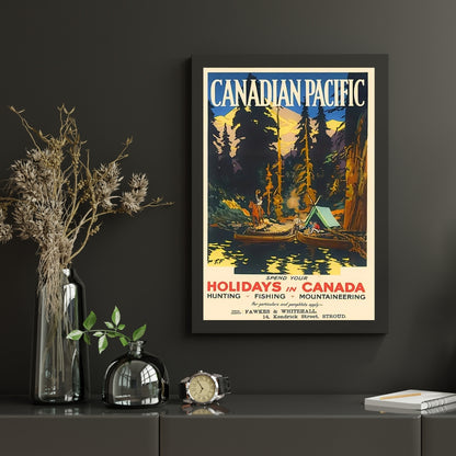 Vintage Canadian Pacific Railway Ad (Holidays in Canada) | Canvas Art Print
