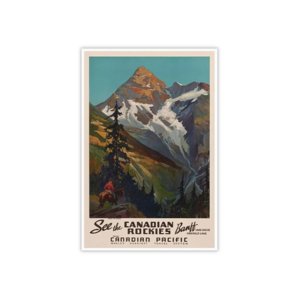 Vintage Canadian Pacific Railway Ad (Rockies) | Canvas Art Print