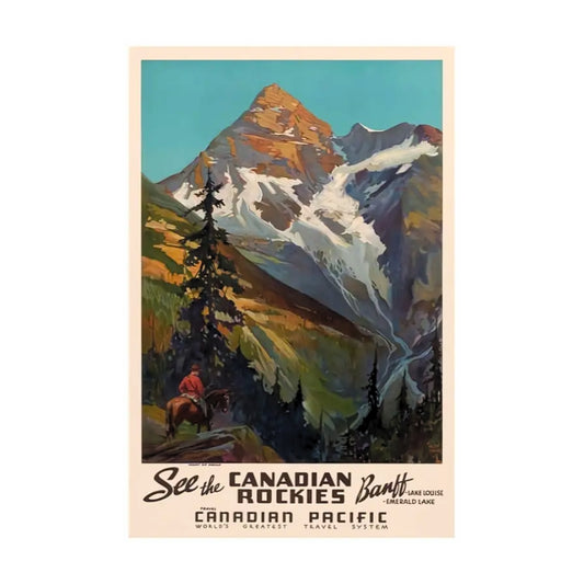 Vintage Canadian Pacific Railway Ad (Rockies) | Canvas Art Print