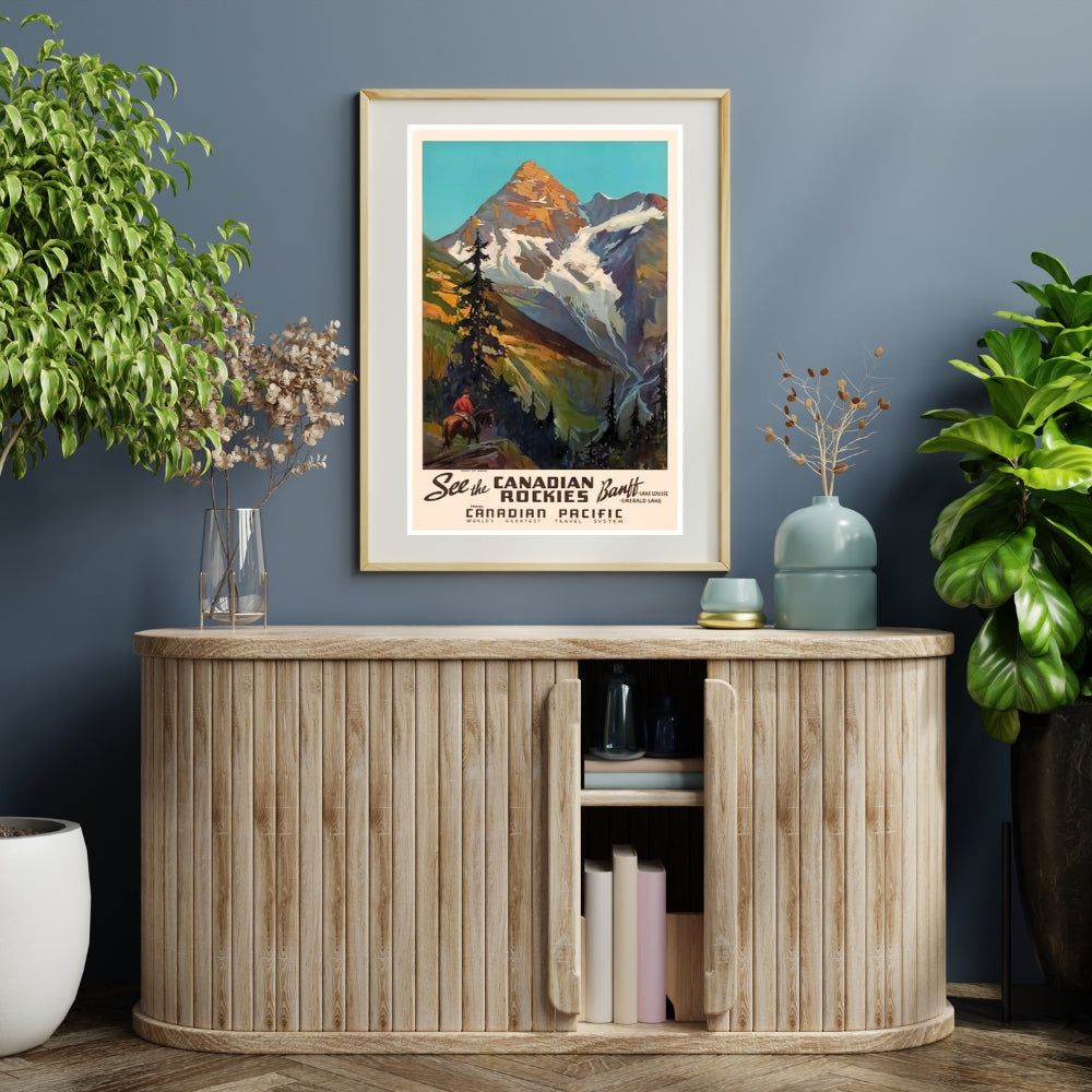 Vintage Canadian Pacific Railway Ad (Rockies) | Canvas Art Print