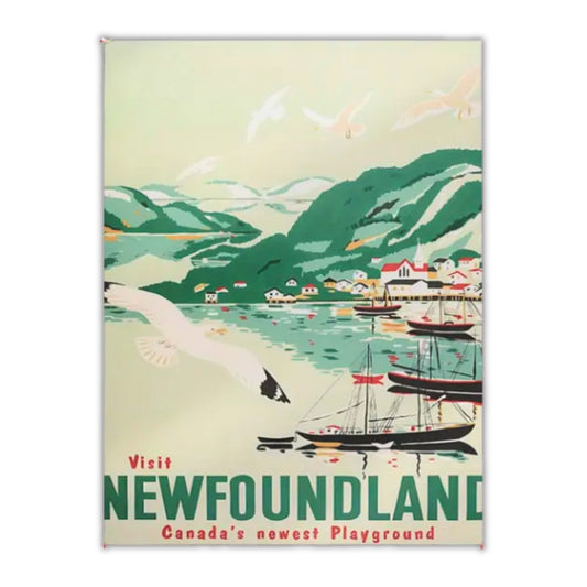 Vintage Newfoundland Tourism Ad | Canvas Art Print
