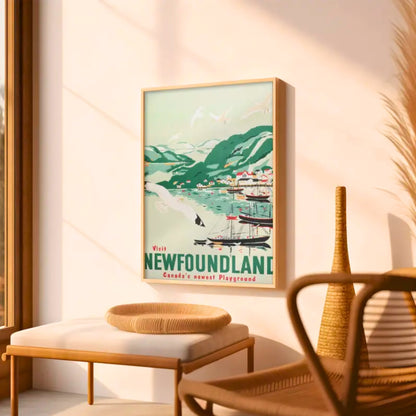 Vintage Newfoundland Tourism Ad | Canvas Art Print