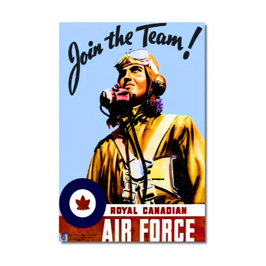 Vintage Royal Canadian Air Force Recruitment Ad | Canvas Art Print