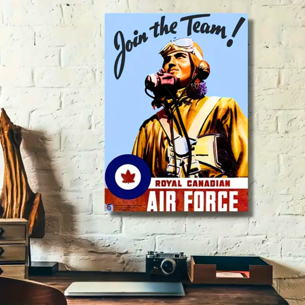 Vintage Royal Canadian Air Force Recruitment Ad | Canvas Art Print