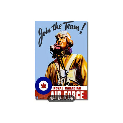 Vintage Royal Canadian Air Force Recruitment Ad | Canvas Art Print