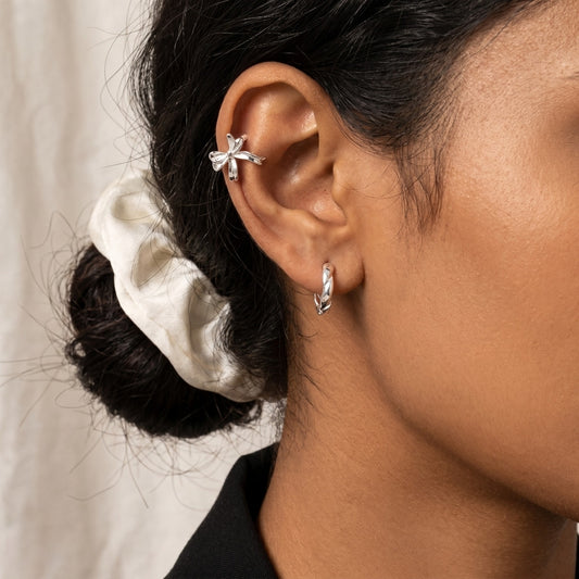 Vintage Silver Bow Cuff | Earring