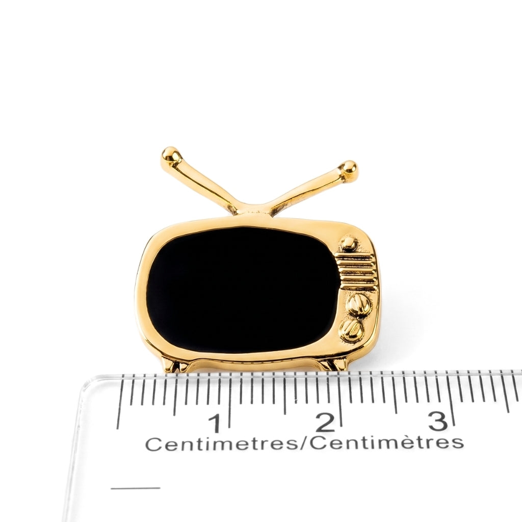 Téléviseur doré vintage | Pin's de collection