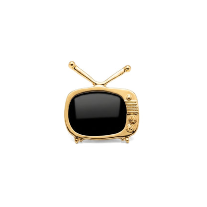 Téléviseur doré vintage | Pin's de collection