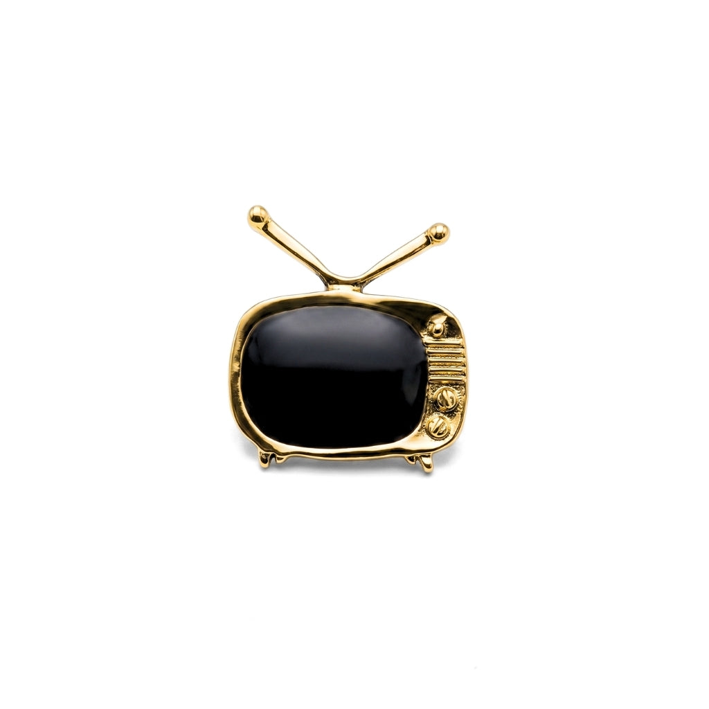 Téléviseur doré vintage | Pin's de collection