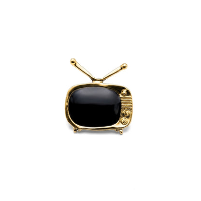 Téléviseur doré vintage | Pin's de collection