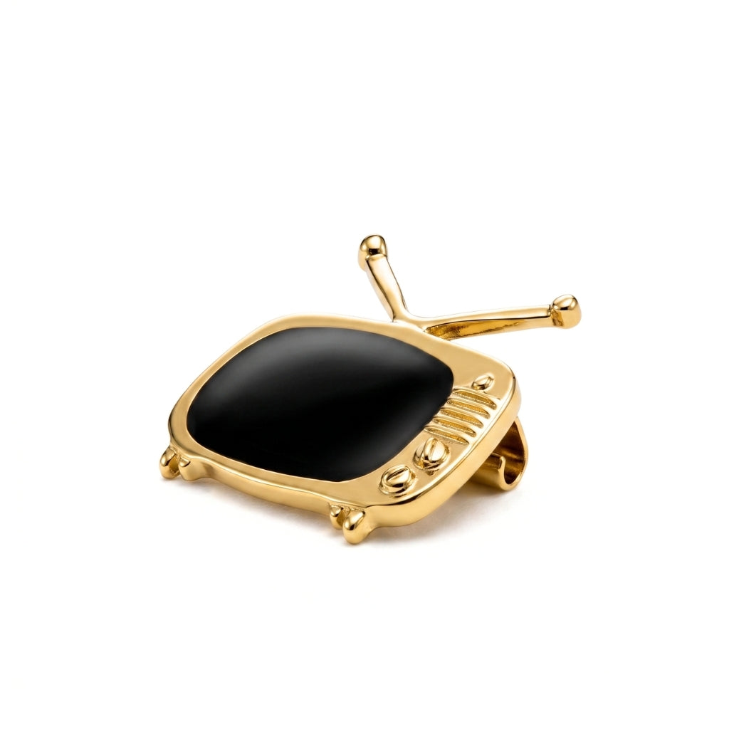 Téléviseur doré vintage | Pin's de collection