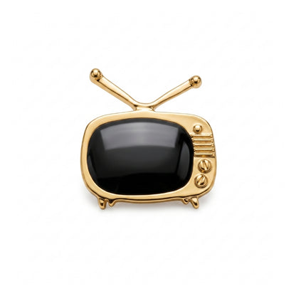 Téléviseur doré vintage | Pin's de collection