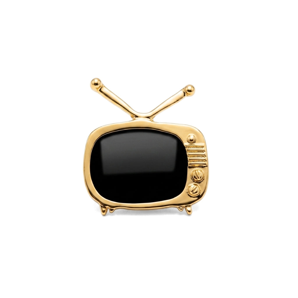 Téléviseur doré vintage | Pin's de collection