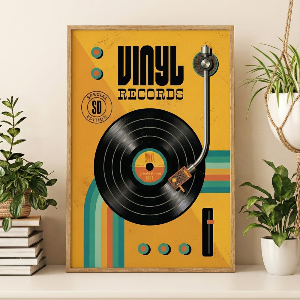 Disques vinyles rétro | Impression sur toile